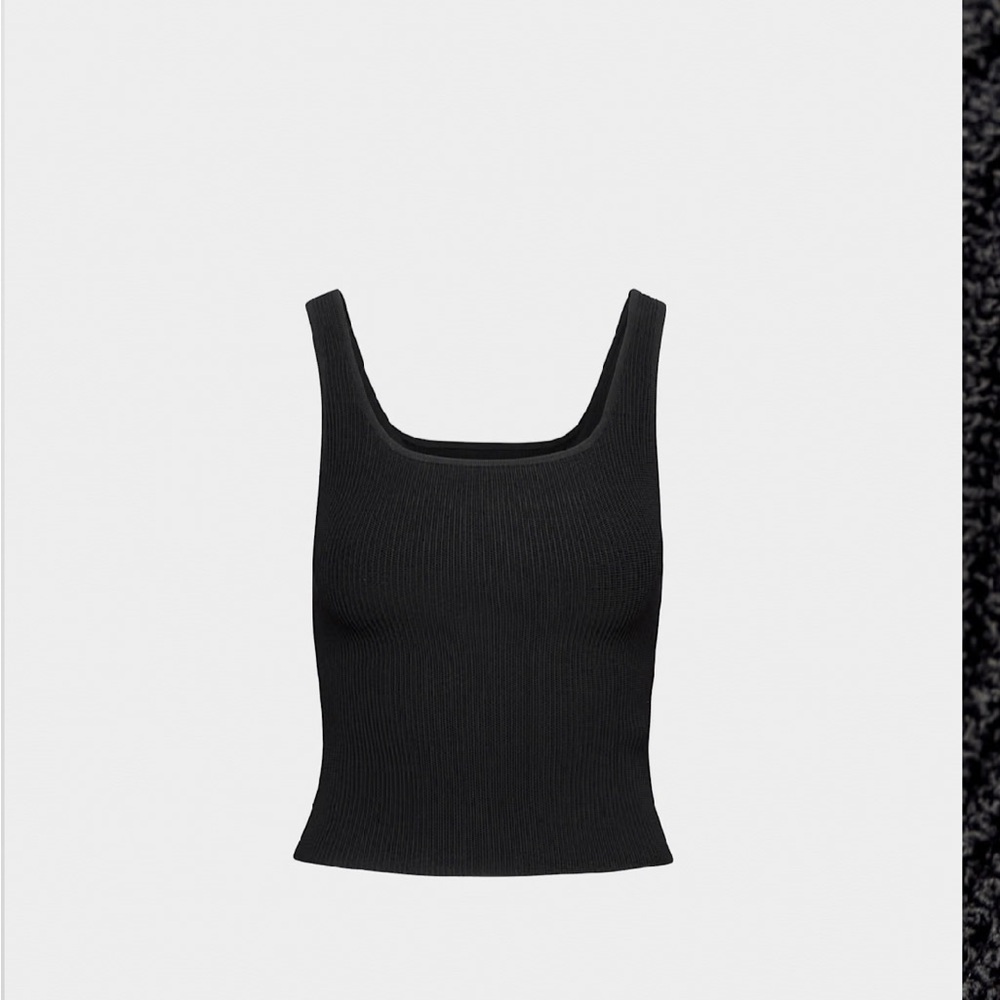 Babaton Black Ribbed Tank Top